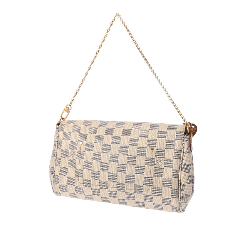 LOUIS VUITTON ルイヴィトン ダミエアズール フェイボリットMM 2WAY 白 N41275 レディース ダミエアズールキャンバス ショルダーバッグ Bランク 中古 銀蔵