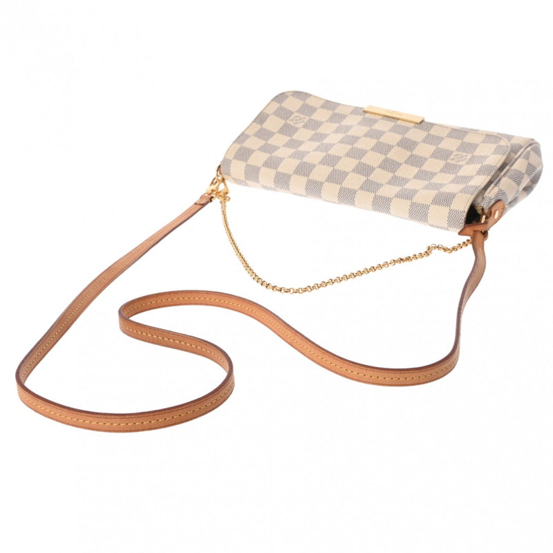 LOUIS VUITTON ルイヴィトン ダミエアズール フェイボリットMM 2WAY 白 N41275 レディース ダミエアズールキャンバス ショルダーバッグ Bランク 中古 銀蔵