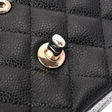 CHANEL シャネル マトラッセ チェーンショルダー Wフラップ 25cm ブラック A01112 レディース キャビアスキン ショルダーバッグ Aランク 中古 銀蔵