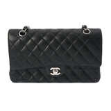 CHANEL シャネル マトラッセ チェーンショルダー Wフラップ 25cm ブラック A01112 レディース キャビアスキン ショルダーバッグ Aランク 中古 銀蔵