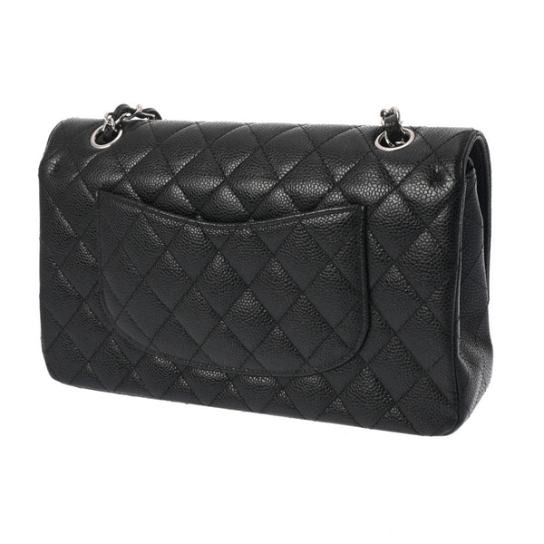 CHANEL シャネル マトラッセ チェーンショルダー Wフラップ 25cm ブラック A01112 レディース キャビアスキン ショルダーバッグ Aランク 中古 銀蔵