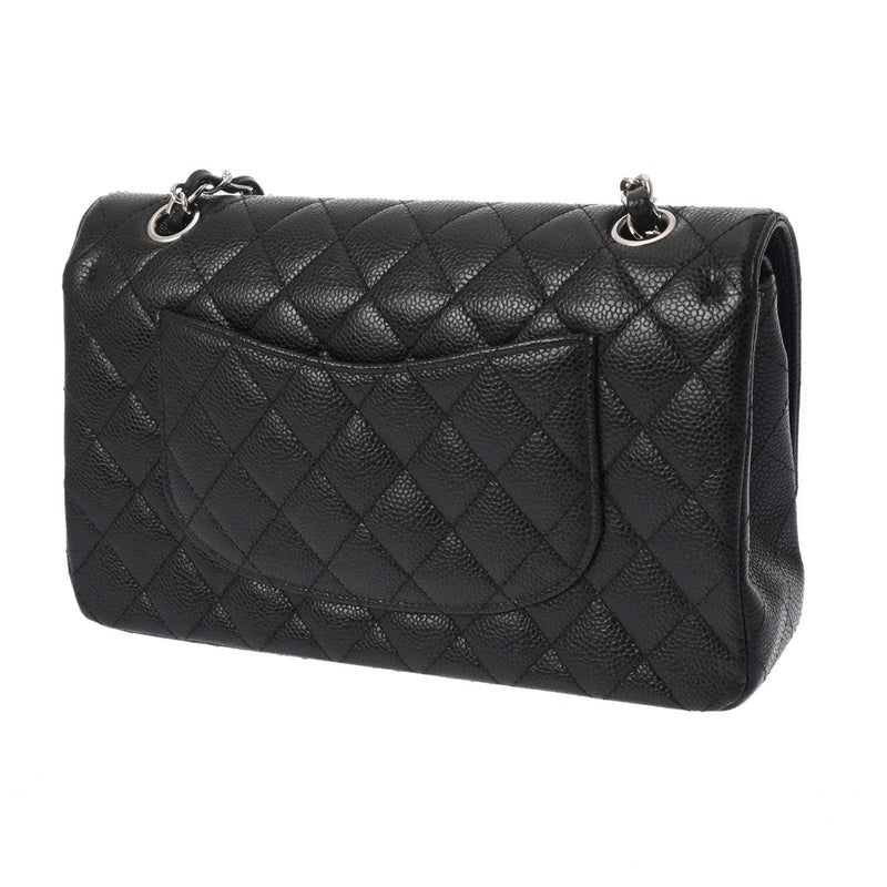 CHANEL シャネル マトラッセ チェーンショルダー Wフラップ 25cm ブラック A01112 レディース キャビアスキン ショルダーバッグ Aランク 中古 銀蔵