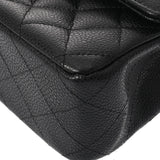 CHANEL シャネル マトラッセ チェーンショルダー Wフラップ 25cm ブラック A01112 レディース キャビアスキン ショルダーバッグ Aランク 中古 銀蔵