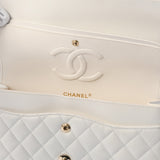 CHANEL シャネル マトラッセ チェーンショルダー Wフラップ 25cm ホワイト A01112 レディース キャビアスキン ショルダーバッグ Aランク 中古 銀蔵