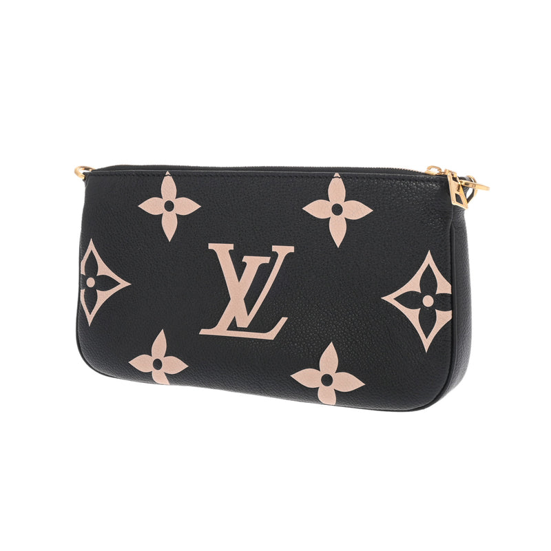 LOUIS VUITTON ルイヴィトン モノグラムアンプラント ミュルティ ポシェット アクセソワール ブラック/ベージュ M45777 レディース レザー ショルダーバッグ Aランク 中古 銀蔵