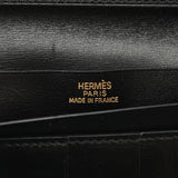 HERMES エルメス ベアン ブラック □I刻印(2005年頃) ユニセックス ボックスカーフ 三つ折り財布 Bランク 中古 銀蔵