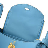 HERMES エルメス リンディ ミニ セレステ B刻印(2023年頃) レディース ヴォースイフト 2WAYバッグ Aランク 中古 銀蔵