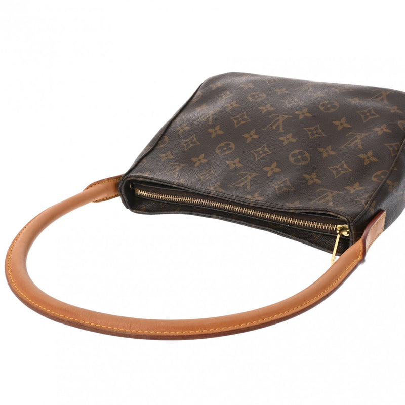 LOUIS VUITTON ルイヴィトン モノグラム ルーピング MM  ブラウン M51146 レディース モノグラムキャンバス セミショルダーバッグ Bランク 中古 銀蔵