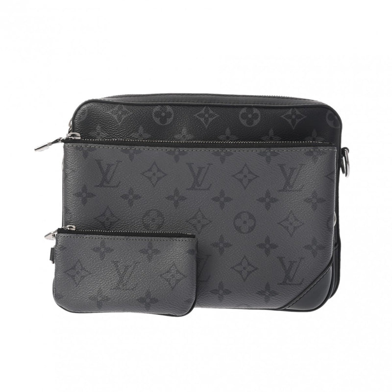 LOUIS VUITTON ルイヴィトン モノグラムエクリプス トリオメッセンジャー 黒/グレー M69443 メンズ モノグラムエクリプスキャンバス ショルダーバッグ Aランク 中古 銀蔵