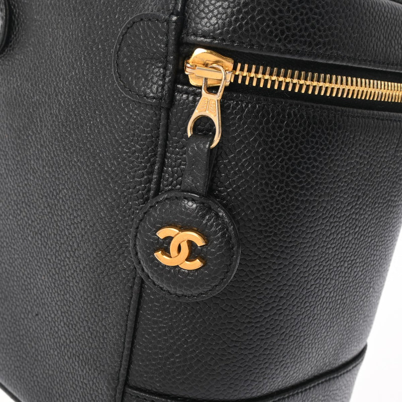 CHANEL シャネル 縦型バニティ ブラック A01998 レディース キャビアスキン ハンドバッグ Bランク 中古 銀蔵