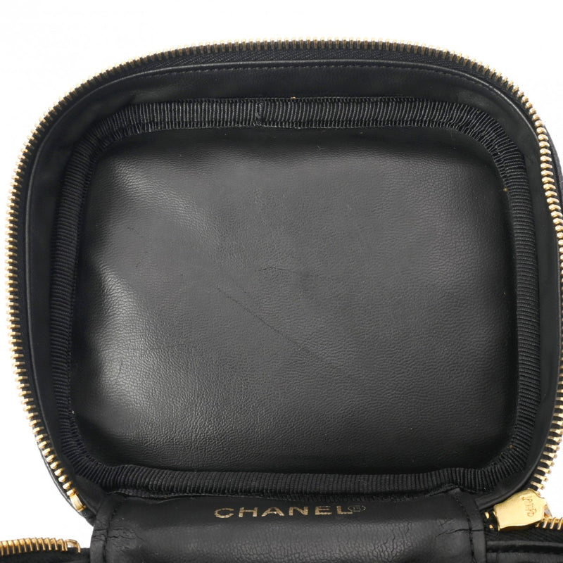 CHANEL シャネル 縦型バニティ ブラック A01998 レディース キャビアスキン ハンドバッグ Bランク 中古 銀蔵