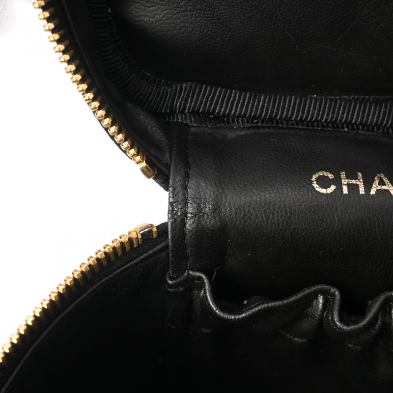 CHANEL シャネル 縦型バニティ ブラック A01998 レディース キャビアスキン ハンドバッグ Bランク 中古 銀蔵