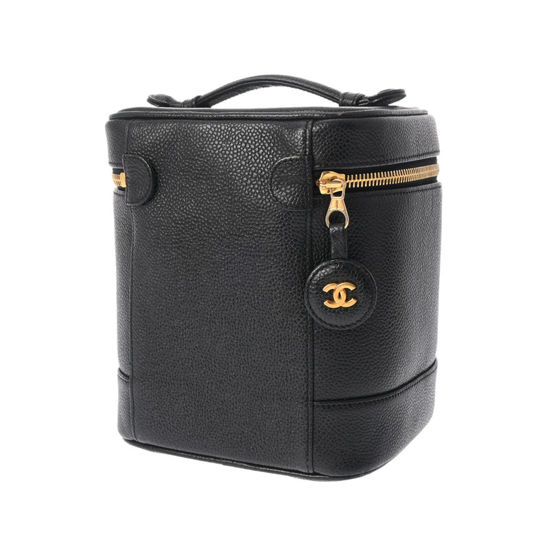 CHANEL シャネル 縦型バニティ ブラック A01998 レディース キャビアスキン ハンドバッグ Bランク 中古 銀蔵