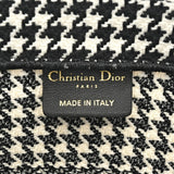 CHRISTIAN DIOR クリスチャンディオール ブックトート ミディアム ハウンドトゥース ブラック/ホワイト M1296ZRPI レディース キャンバス ハンドバッグ Aランク 中古 銀蔵