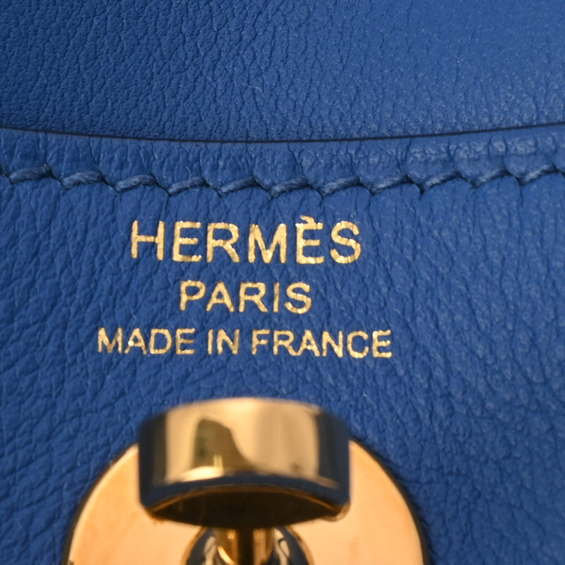 HERMES エルメス リンディ ミニ  ブルーロワイヤル U刻印(2022年頃) レディース ヴォースイフト 2WAYバッグ Aランク 中古 銀蔵