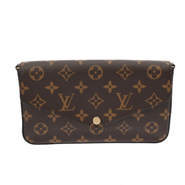 LOUIS VUITTON ルイヴィトン モノグラム ポシェットフェリシー ブラウン M81896 レディース レザー ショルダーバッグ Aランク 中古 銀蔵