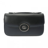 GUCCI グッチ ダブルG 2WAY ミニショルダーバッグ ブラック 739722 レディース レザー ショルダーバッグ Aランク 中古 銀蔵
