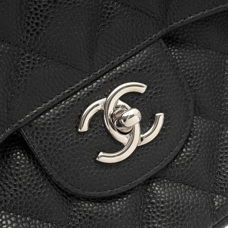 CHANEL シャネル マトラッセ Wフラップ チェーンショルダー 30cm ブラック A58600 レディース キャビアスキン ショルダーバッグ Aランク 中古 銀蔵