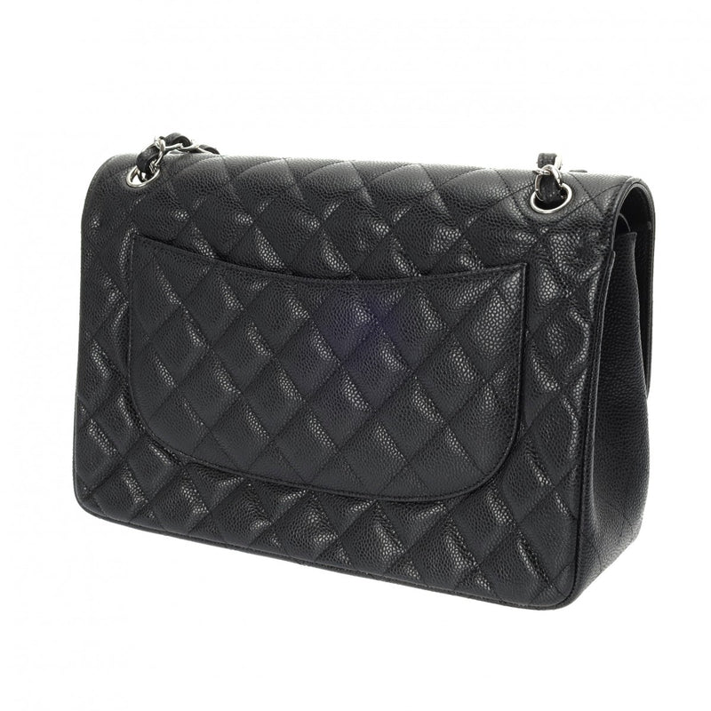 CHANEL シャネル マトラッセ Wフラップ チェーンショルダー 30cm ブラック A58600 レディース キャビアスキン ショルダーバッグ Aランク 中古 銀蔵