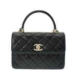 CHANEL シャネル トップハンドル フラップバッグ トレンディCC 2WAY ブラック A92236 レディース ラムスキン ハンドバッグ 未使用 銀蔵