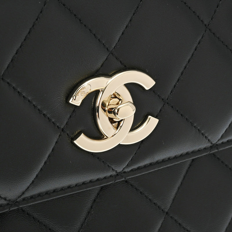 CHANEL シャネル トップハンドル フラップバッグ トレンディCC 2WAY ブラック A92236 レディース ラムスキン ハンドバッグ 未使用 銀蔵