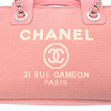 CHANEL シャネル ドーヴィル ボーリングバッグ 2WAY ピンク A92749 レディース キャンバス ハンドバッグ Aランク 中古 銀蔵