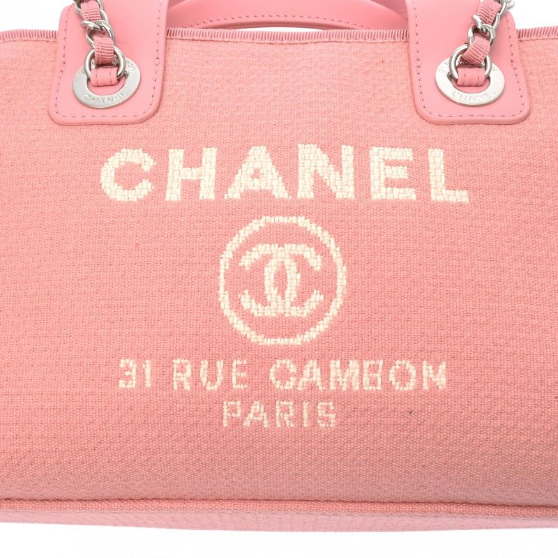 CHANEL シャネル ドーヴィル ボーリングバッグ 2WAY ピンク A92749 レディース キャンバス ハンドバッグ Aランク 中古 銀蔵