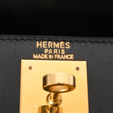 HERMES エルメス ケリー 28 外縫い 2WAY ブラック □D刻印(2000年頃) レディース ボックスカーフ ハンドバッグ ABランク 中古 銀蔵