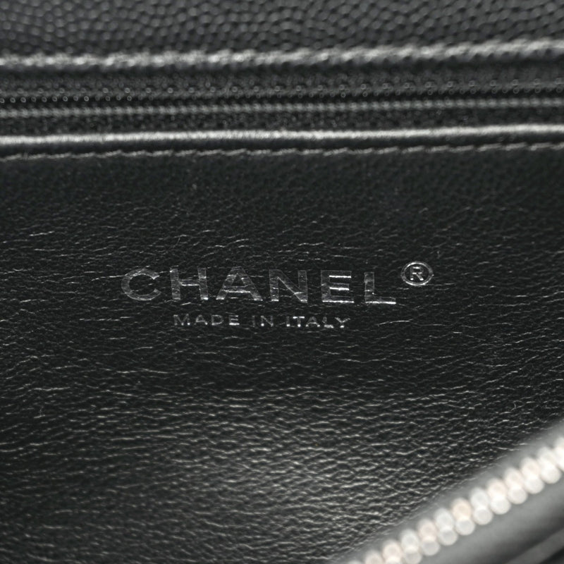 CHANEL シャネル マキシトップハンドルフラップバッグ 33cm ブラック A92992 レディース キャビアスキン リザード 2WAYバッグ ABランク 中古 銀蔵