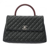 CHANEL シャネル マキシトップハンドルフラップバッグ 33cm ブラック A92992 レディース キャビアスキン リザード 2WAYバッグ ABランク 中古 銀蔵