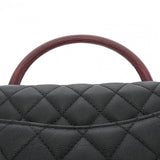 CHANEL シャネル マキシトップハンドルフラップバッグ 33cm ブラック A92992 レディース キャビアスキン リザード 2WAYバッグ ABランク 中古 銀蔵