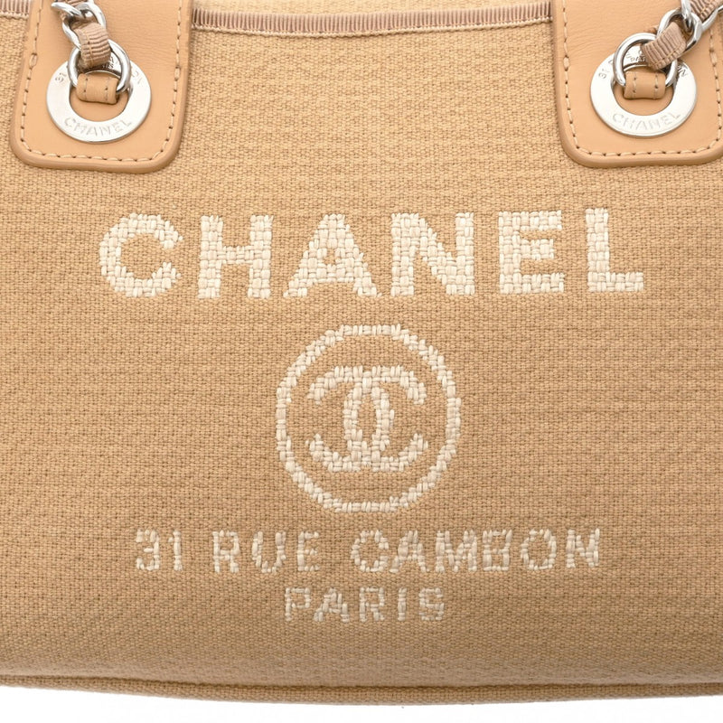 CHANEL シャネル ドーヴィル ボーリングバッグ 2WAY ベージュ A92749 レディース キャンバス ハンドバッグ Aランク 中古 銀蔵