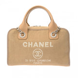 CHANEL シャネル ドーヴィル ボーリングバッグ 2WAY ベージュ A92749 レディース キャンバス ハンドバッグ Aランク 中古 銀蔵