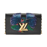 LOUIS VUITTON ルイヴィトン エピ ポルトフォイユ ツイストチェーン ハチ鳥 スパンコール ブラック - レディース レザー チェーンウォレット ABランク 中古 銀蔵