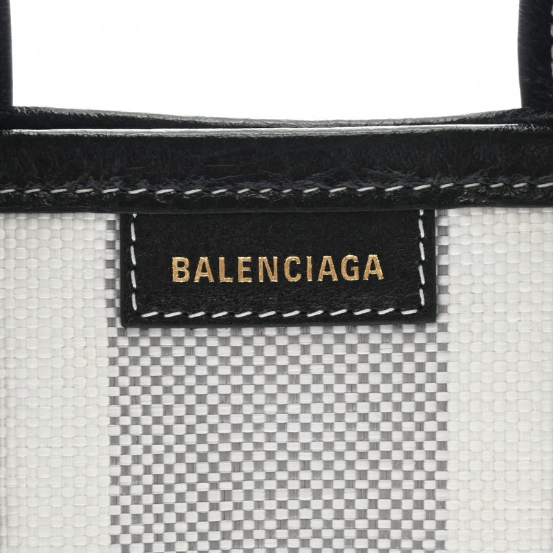 BALENCIAGA バレンシアガ バルベス グレー ホワイト 671404 レディース カーフ ナイロン 2WAYバッグ Aランク 中古 銀蔵