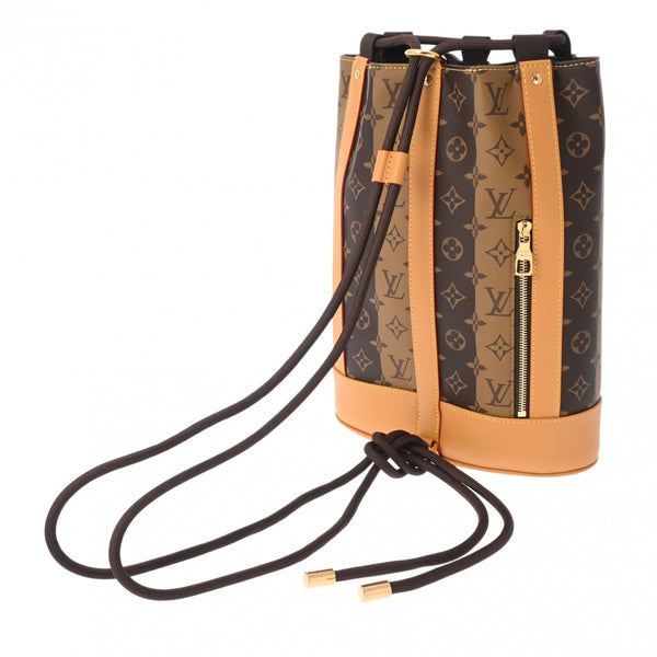 LOUIS VUITTON ルイヴィトン モノグラム ストライプ ランドネ メッセンジャー LV×NIGO コラボ ブラウン M45968 メンズ モノグラムキャンバス ショルダーバッグ 新同 中古 銀蔵