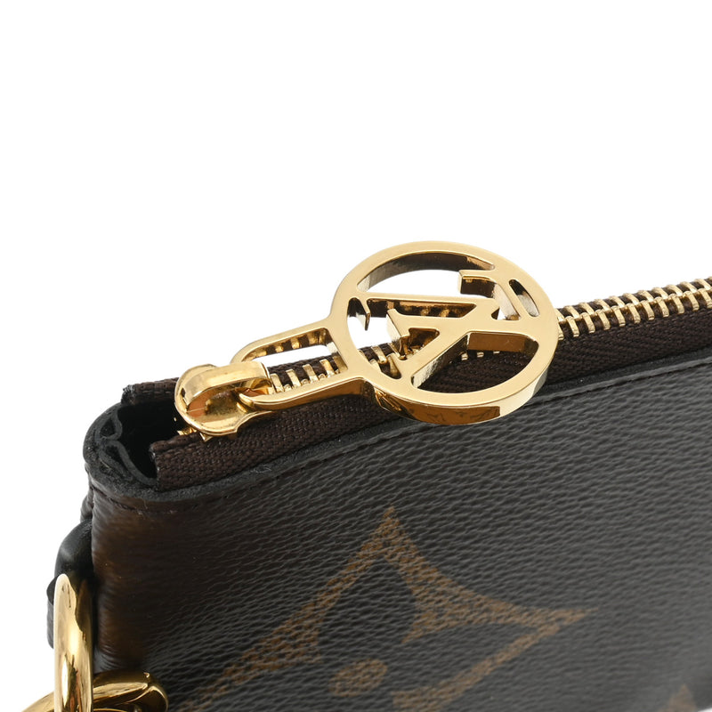 LOUIS VUITTON ルイヴィトン モノグラムリバース ジャイアント ポシェットトリオ ブラウン/キャメル系 M68756 レディース モノグラムキャンバス ポーチ Aランク 中古 銀蔵