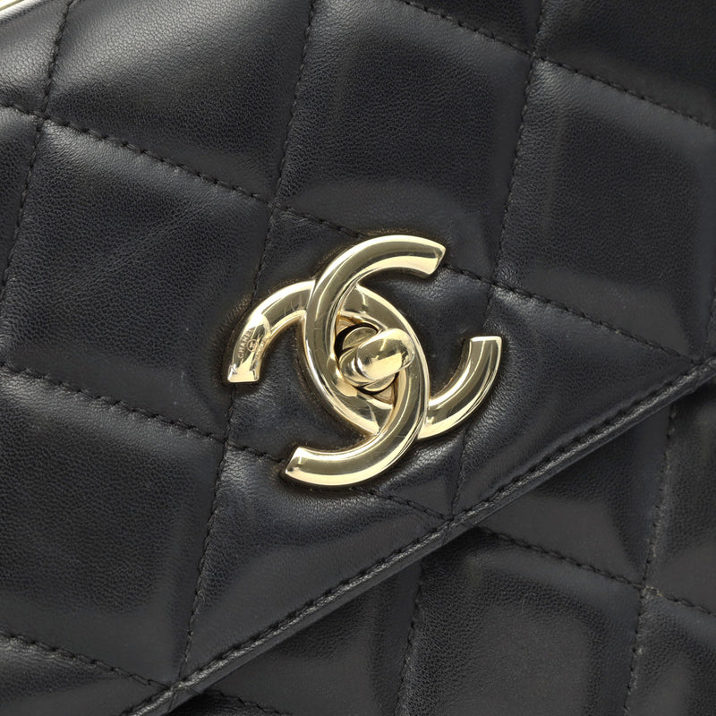 CHANEL シャネル マトラッセ トレンディCC トップハンドル 2WAY ブラック A92236 レディース ラムスキン ハンドバッグ ABランク 中古 銀蔵