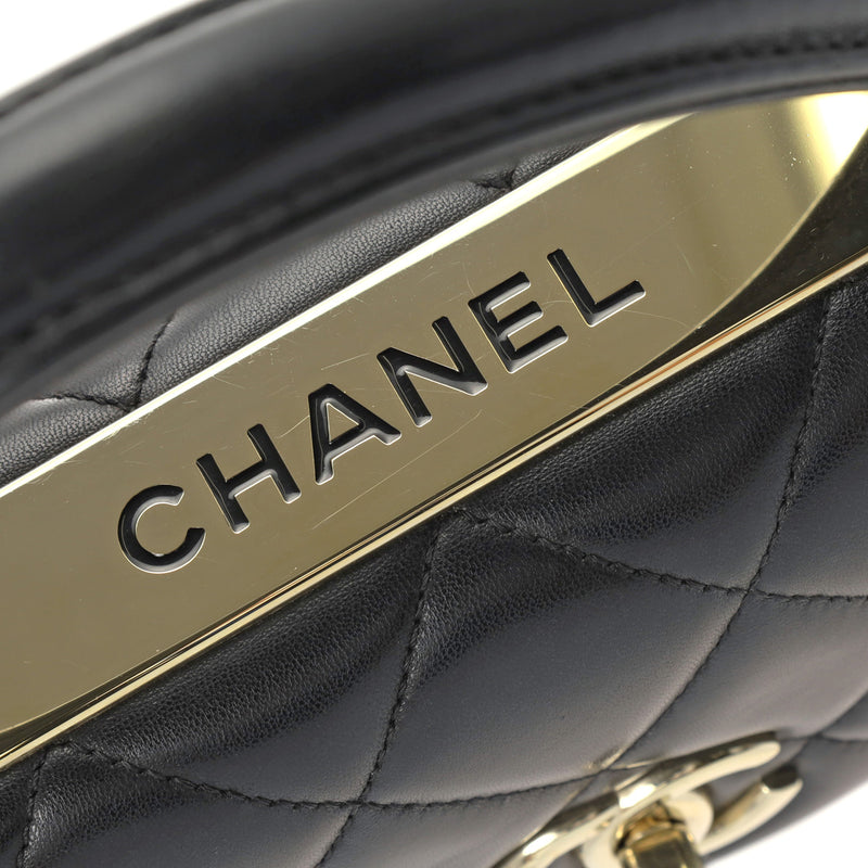 CHANEL シャネル マトラッセ トレンディCC トップハンドル 2WAY ブラック A92236 レディース ラムスキン ハンドバッグ ABランク 中古 銀蔵