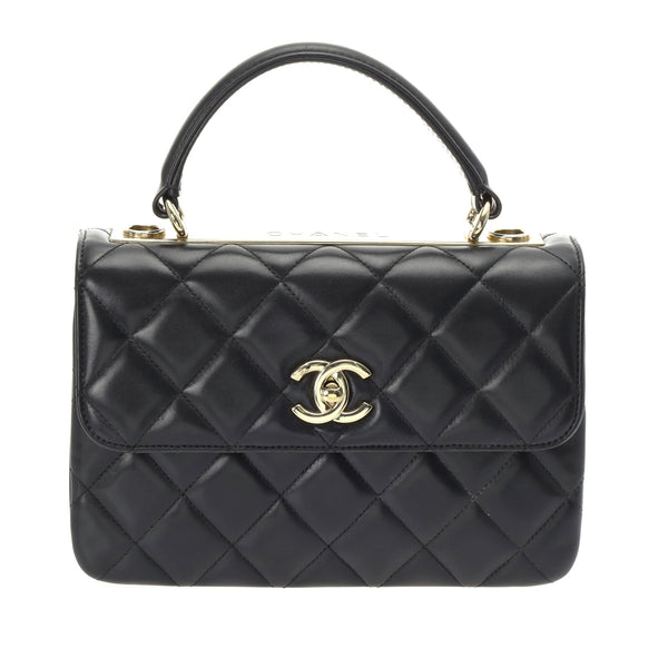 CHANEL シャネル マトラッセ トレンディCC トップハンドル 2WAY ブラック A92236 レディース ラムスキン ハンドバッグ ABランク 中古 銀蔵