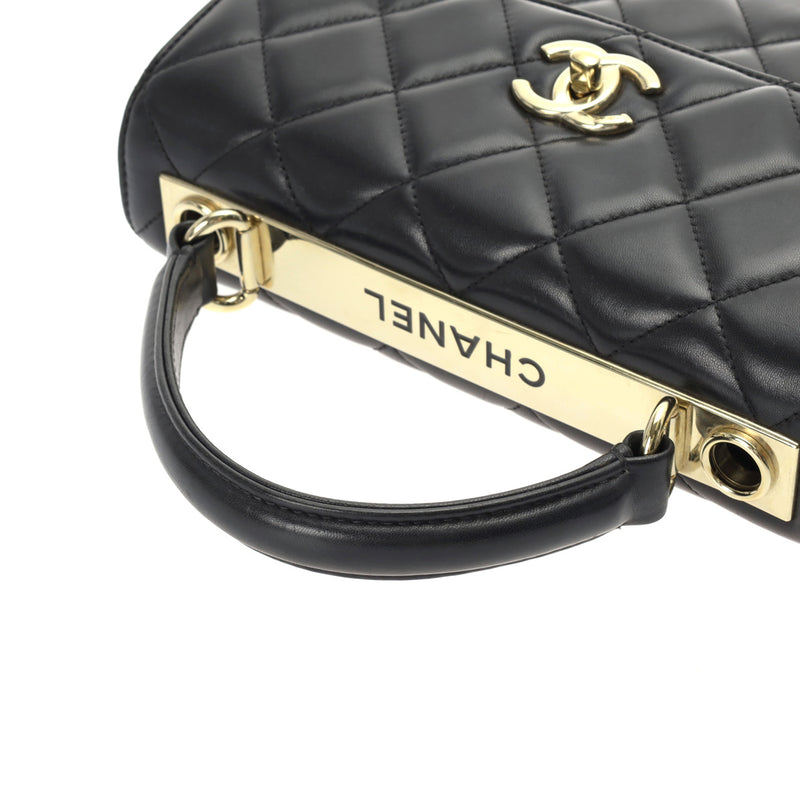 CHANEL シャネル マトラッセ トレンディCC トップハンドル 2WAY ブラック A92236 レディース ラムスキン ハンドバッグ ABランク 中古 銀蔵