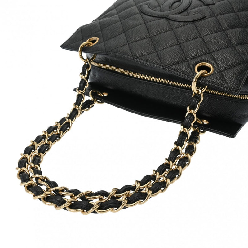 CHANEL シャネル マトラッセ PTT プチタイムレストート ブラック A18004 レディース キャビアスキン ハンドバッグ Aランク 中古 銀蔵