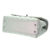 CHANEL シャネル トップハンドル XS メタリックブルー A92990 レディース キャビアスキン 2WAYバッグ ABランク 中古 銀蔵