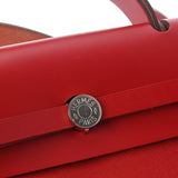 HERMES エルメス エールバッグジップ MM ルージュピマン D刻印(2000年頃) ユニセックス トワルアッシュ ヴァッシュハンター 2WAYバッグ Aランク 中古 銀蔵