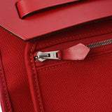 HERMES エルメス エールバッグジップ MM ルージュピマン D刻印(2000年頃) ユニセックス トワルアッシュ ヴァッシュハンター 2WAYバッグ Aランク 中古 銀蔵