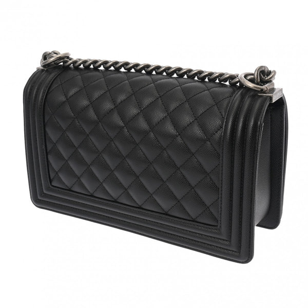 CHANEL シャネル ボーイシャネル チェーンショルダー 25cm ブラック A67086 レディース キャビアスキン ショルダーバッグ Aランク 中古 銀蔵