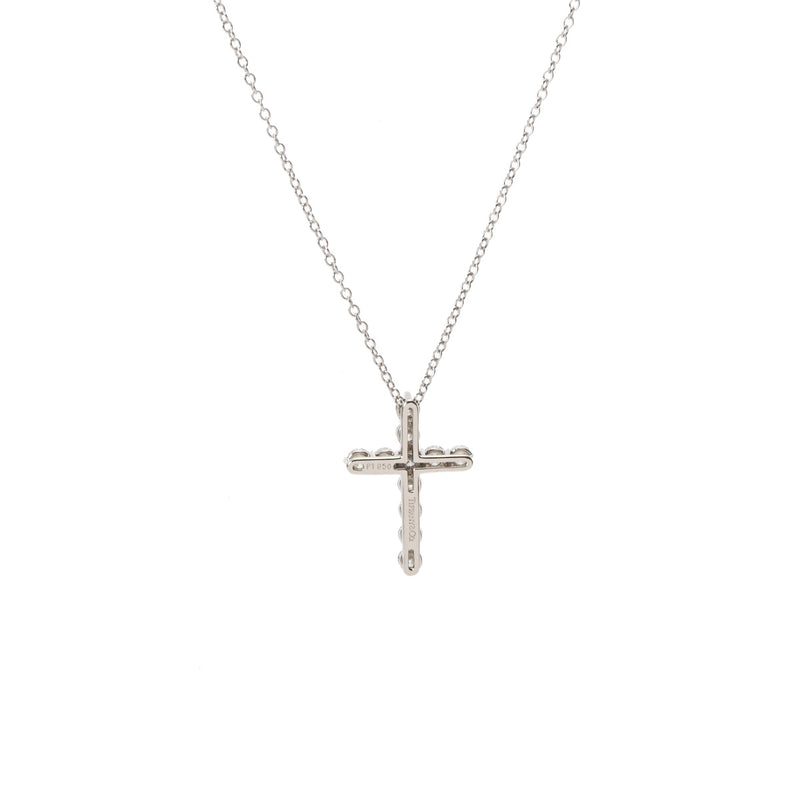 TIFFANY&Co. ティファニー スモールクロス  ダイヤ - レディース Pt950プラチナ ネックレス Aランク 中古 銀蔵