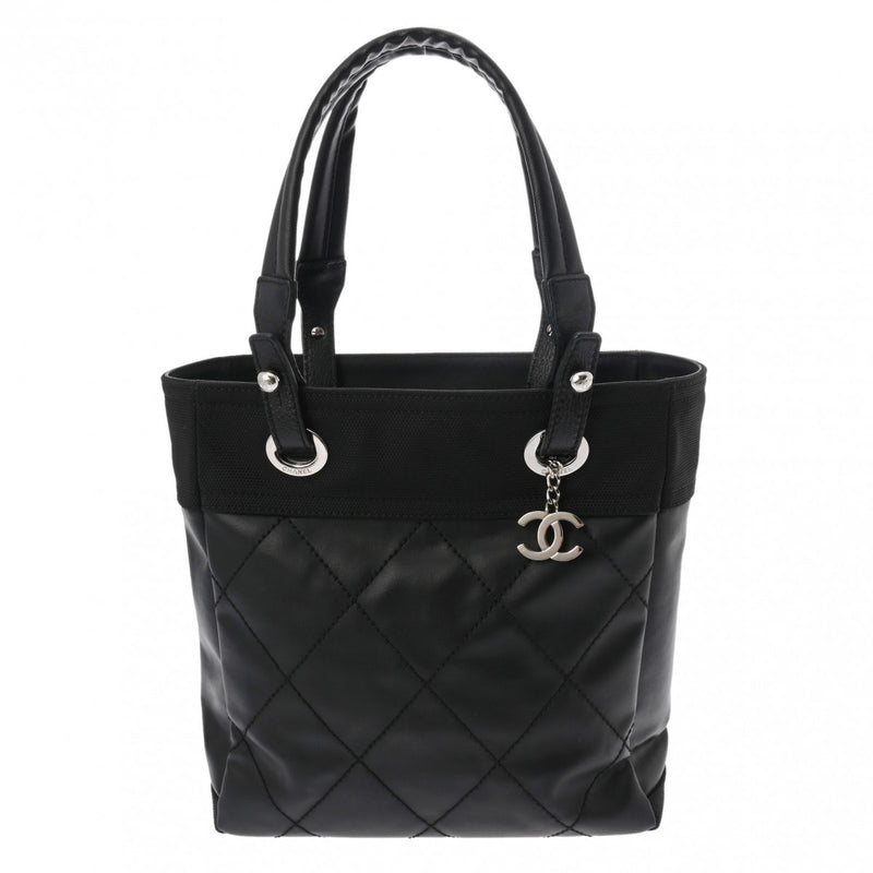 CHANEL シャネル パリビアリッツ トート PM ブラック A34208 レディース コーティングキャンバス トートバッグ Aランク 中古 銀蔵