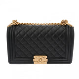 CHANEL シャネル ボーイシャネル チェーンショルダー 25cm ブラック A67086 レディース ラムスキン ショルダーバッグ Aランク 中古 銀蔵