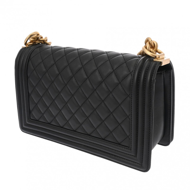 CHANEL シャネル ボーイシャネル チェーンショルダー 25cm ブラック A67086 レディース ラムスキン ショルダーバッグ Aランク 中古 銀蔵